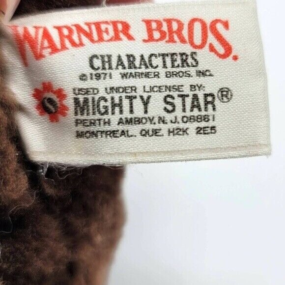 Warner Brothers Taz Plush Brown 9" Cartoon Stuffed Animal Toy 1971 Vintage - Picture 9 of 11